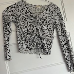 Altar’d State Printed Cinch Front Long Sleeve Shirt